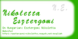 nikoletta esztergomi business card